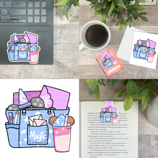 Magic Planner Tote... Vinyl Sticker, Magnetic Bookmark, & Notecard MB81