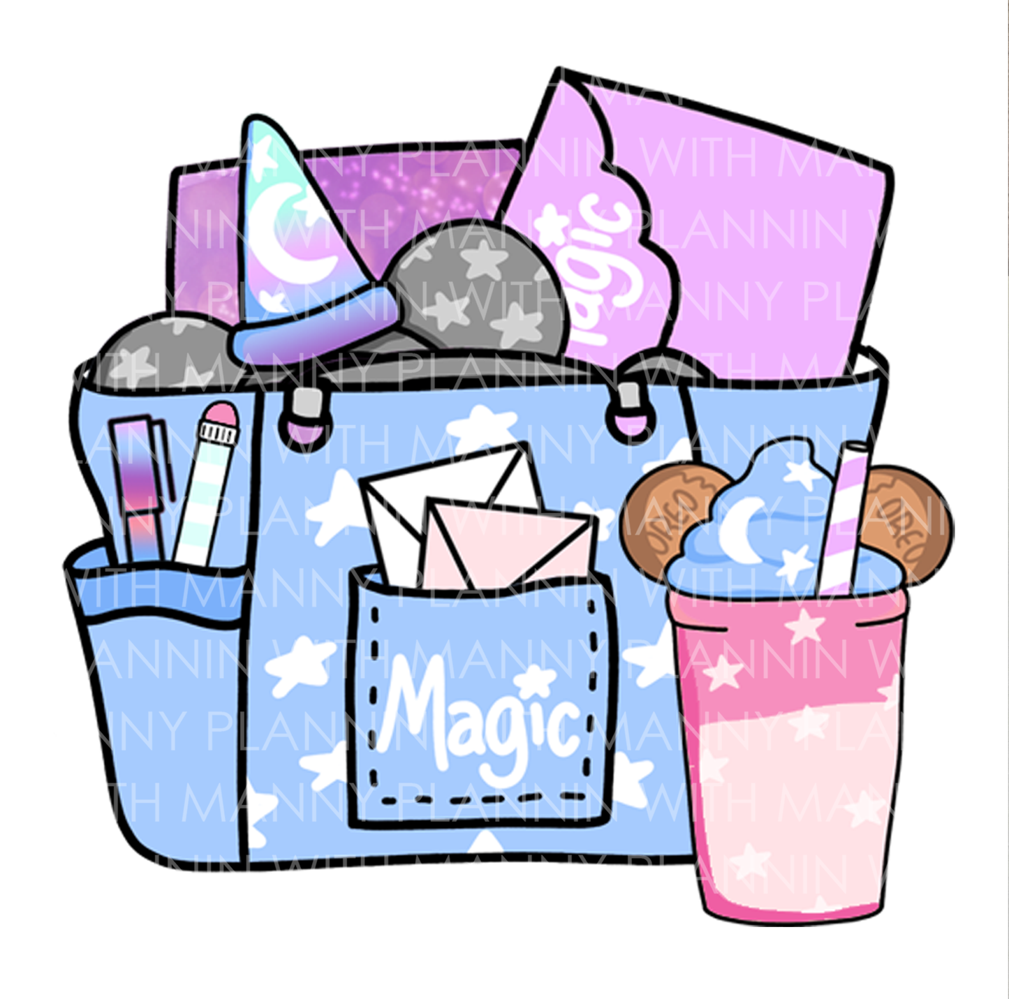 Magic Planner Tote... Vinyl Sticker, Magnetic Bookmark, & Notecard MB81