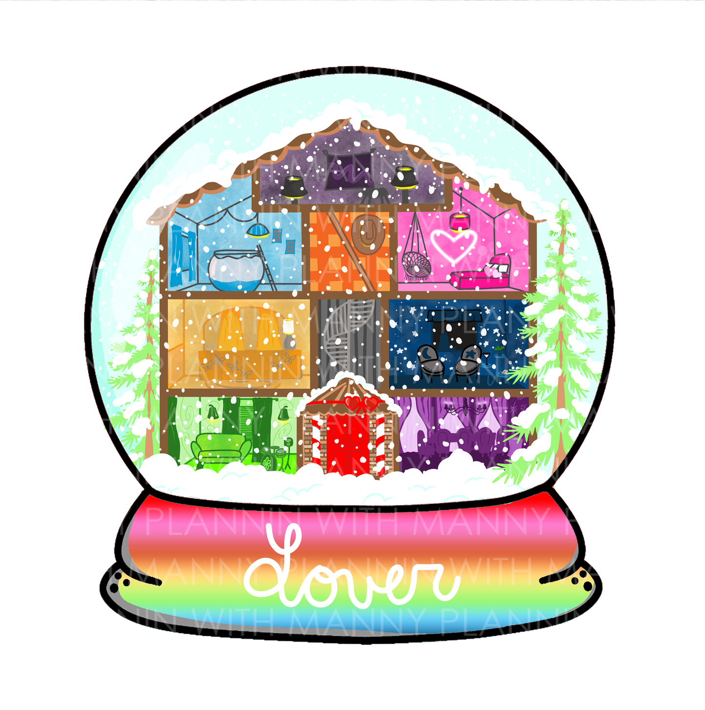 Lover House Snowglobe Vinyl Sticker  MB123