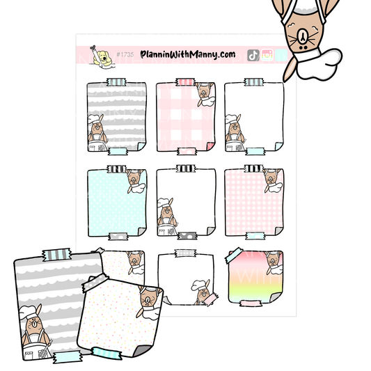 1735 Grumpy Buns Cheffy Notes Planner Stickers