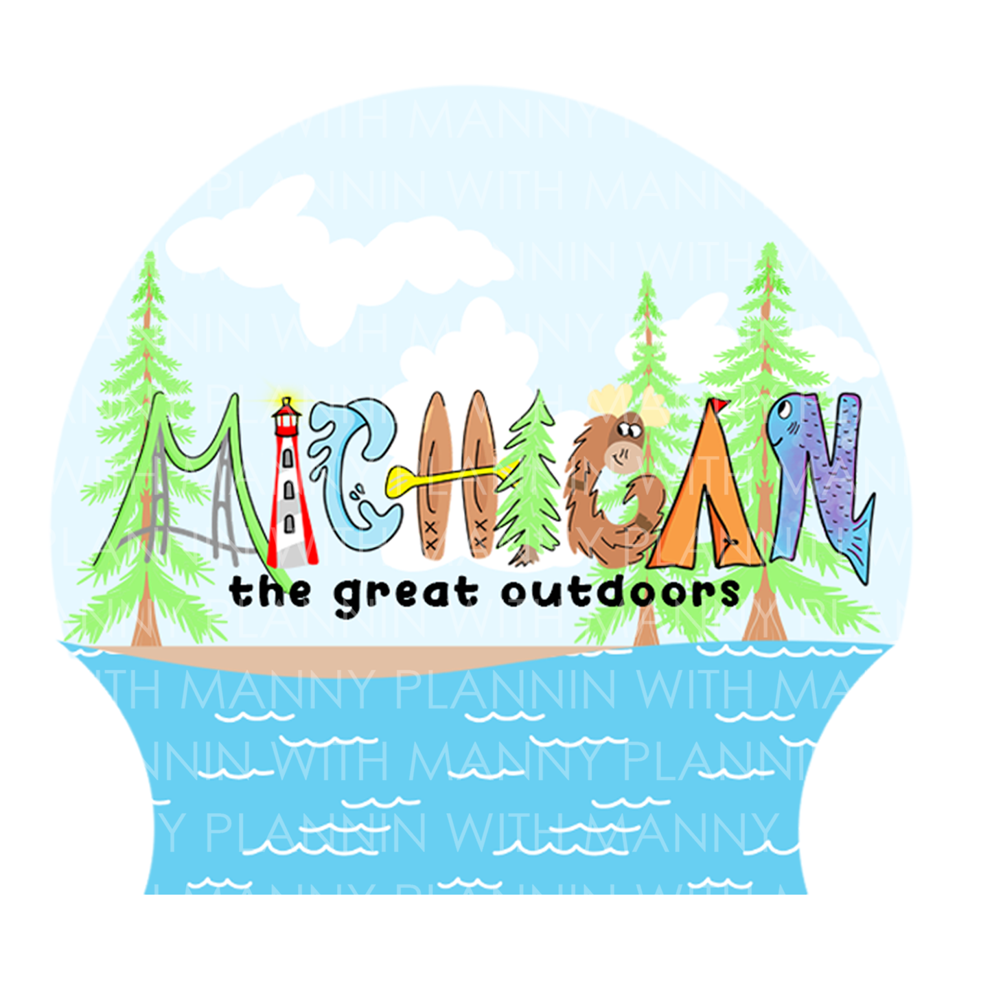 Michigan Great Outdoors... Vinyl Sticker, Magnetic Bookmark, & Notecard MB55