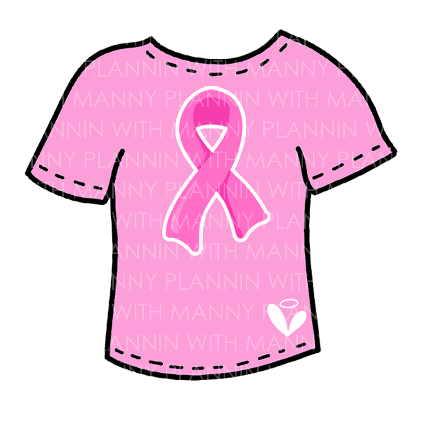 Pink Ribbon T-Shirt... Vinyl Sticker, Magnetic Bookmark, & Notecard MB41