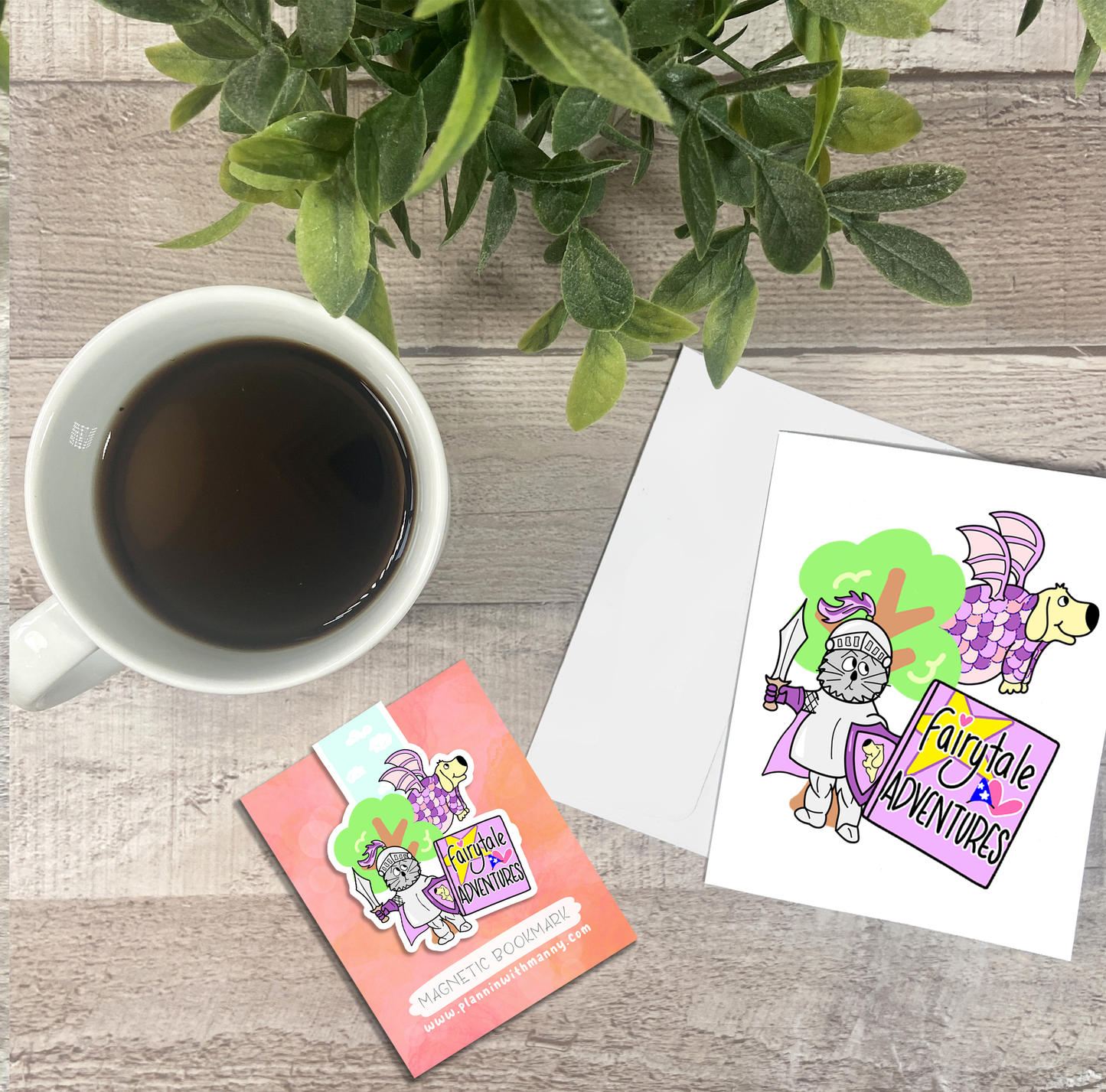 Fairytale Adventure Knight & Dragon... Vinyl Sticker, Magnetic Bookmark, & Notecard MB65