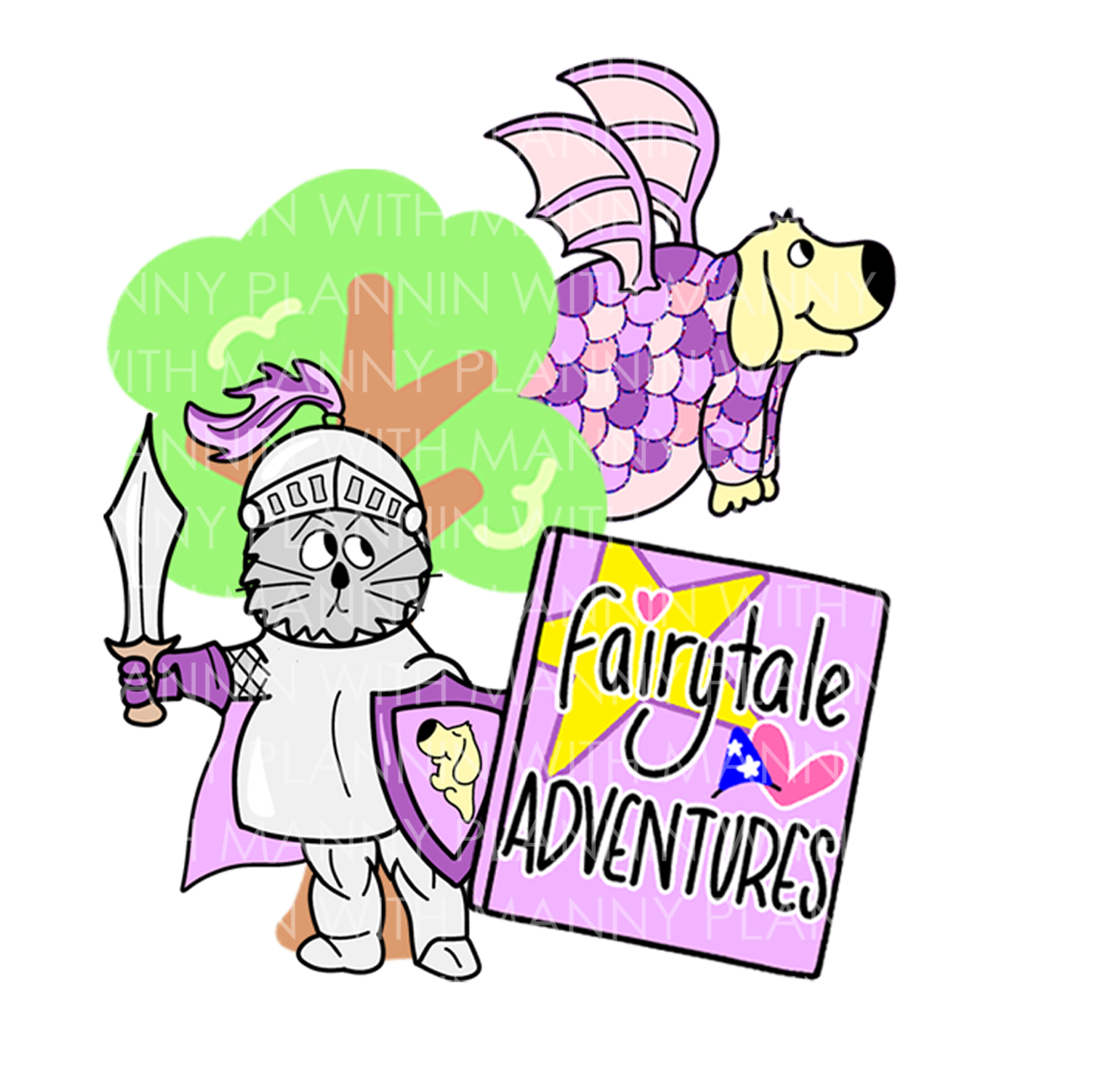 Fairytale Adventure Knight & Dragon... Vinyl Sticker, Magnetic Bookmark, & Notecard MB65