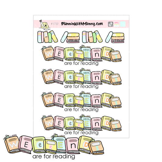 1732 Weekends are for Reading Banner Planner Stickers