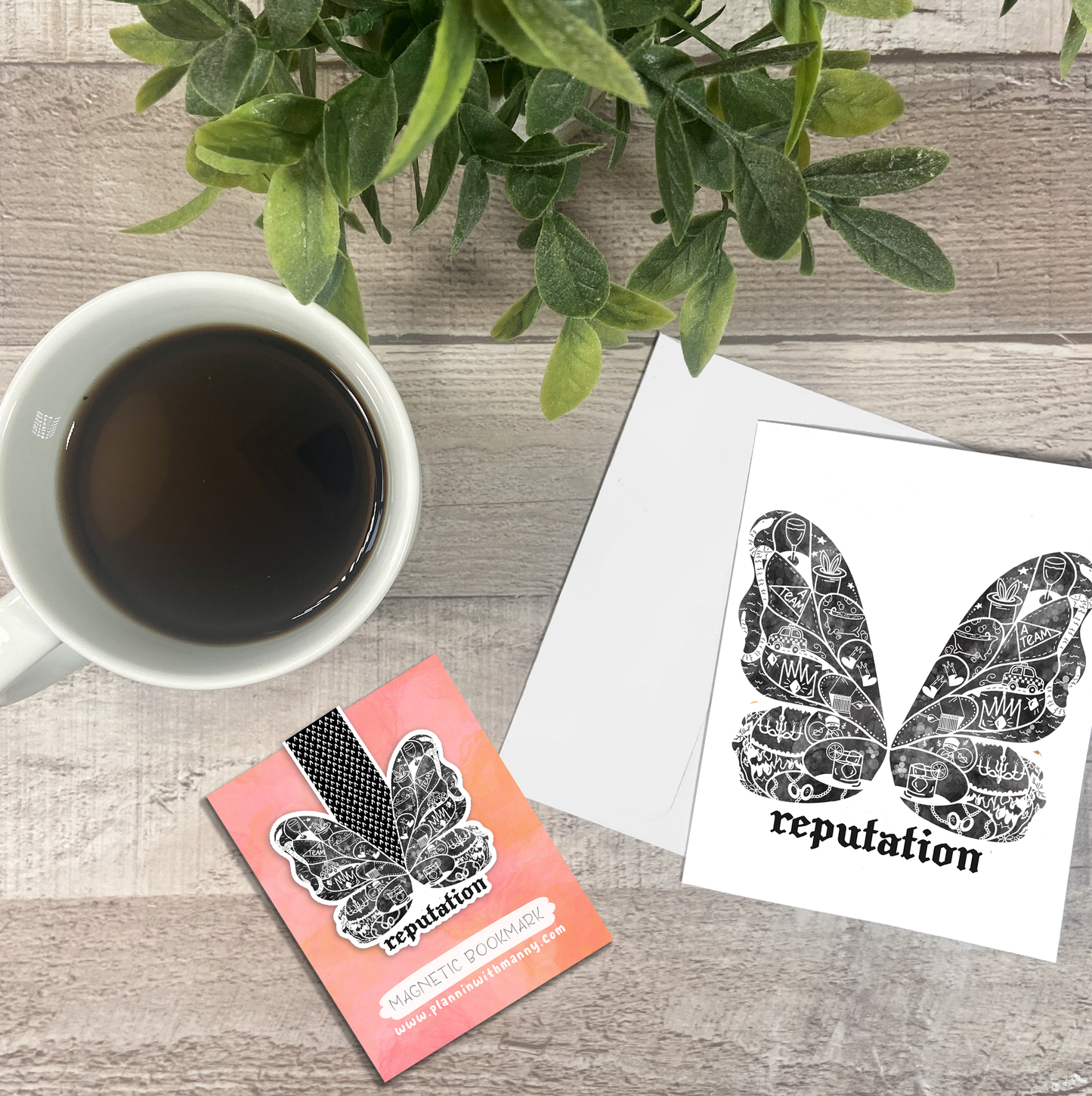 Reputation Era Butterfly Vinyl Sticker, Bookmark, and Notecard Options MB142