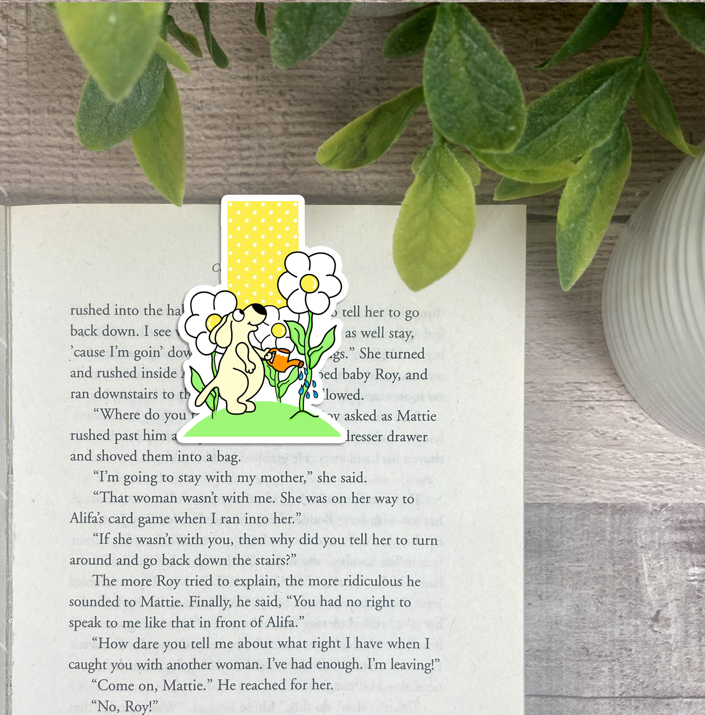 Watering Daisies... Vinyl Sticker, Magnetic Bookmark, & Notecard MB69