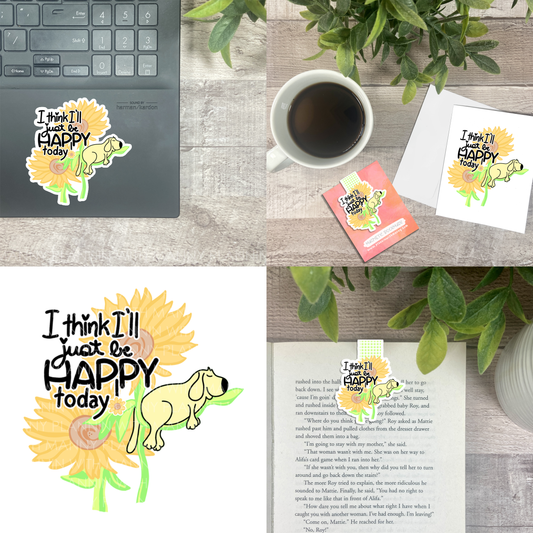 Sunflower Nappin... Vinyl Sticker, Magnetic Bookmark, & Notecard MB47