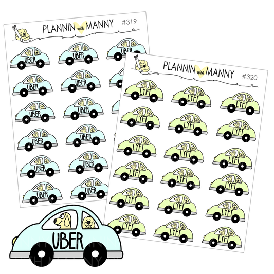 319 320 Lyft and Uber Planner Stickers