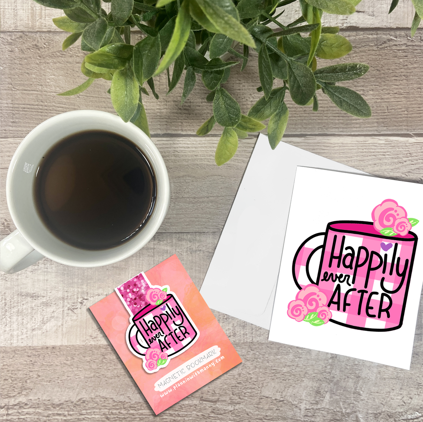 Happily Ever After... Vinyl Sticker, Magnetic Bookmark, & Notecard MB66