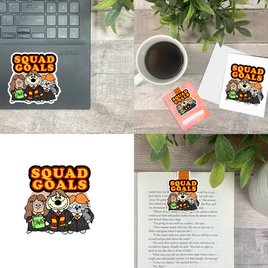 Wizard Squad Goals Vinyl Sticker, Magnetic Bookmark, & Notecard MB13