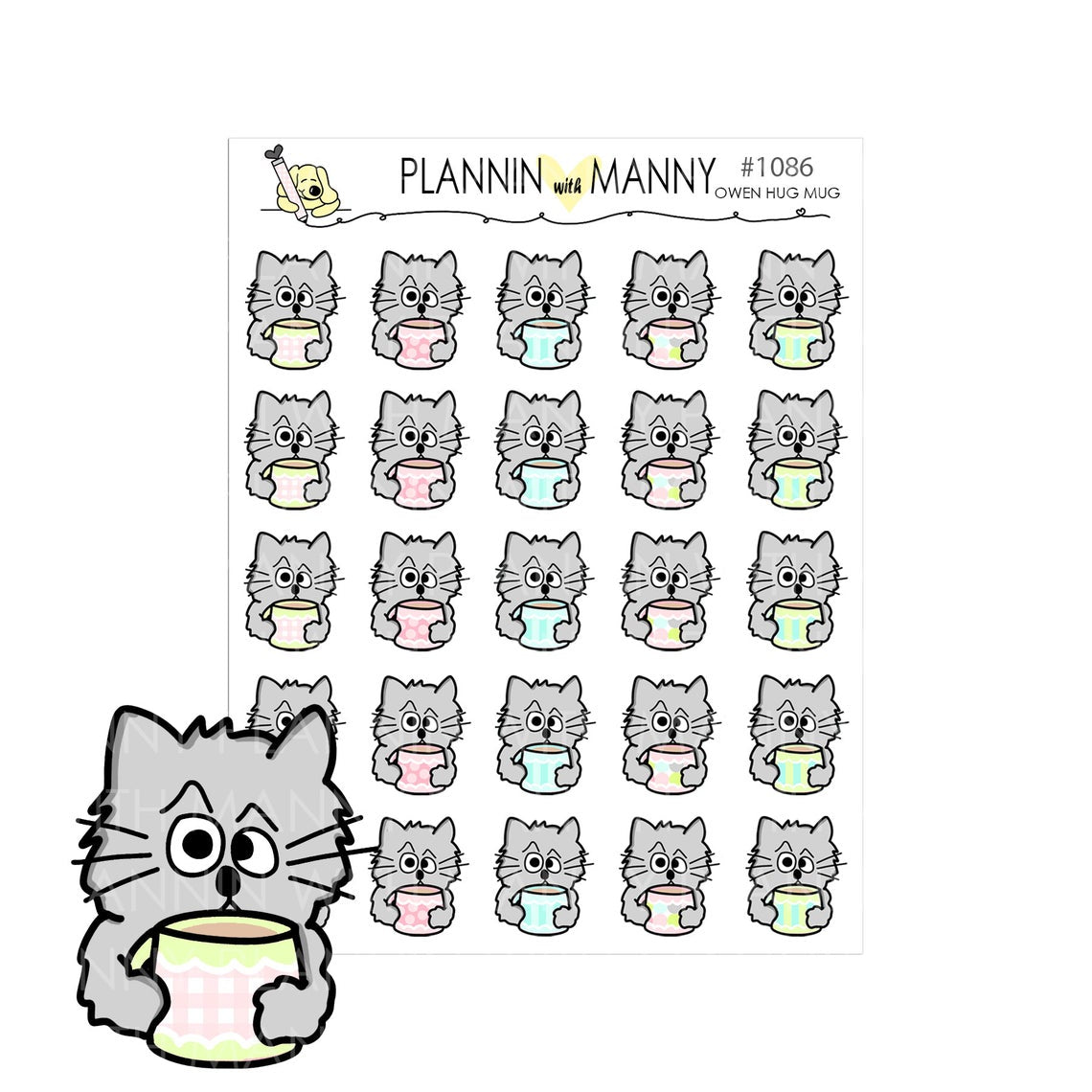 1086 Owen Mug Hug Planner Stickers