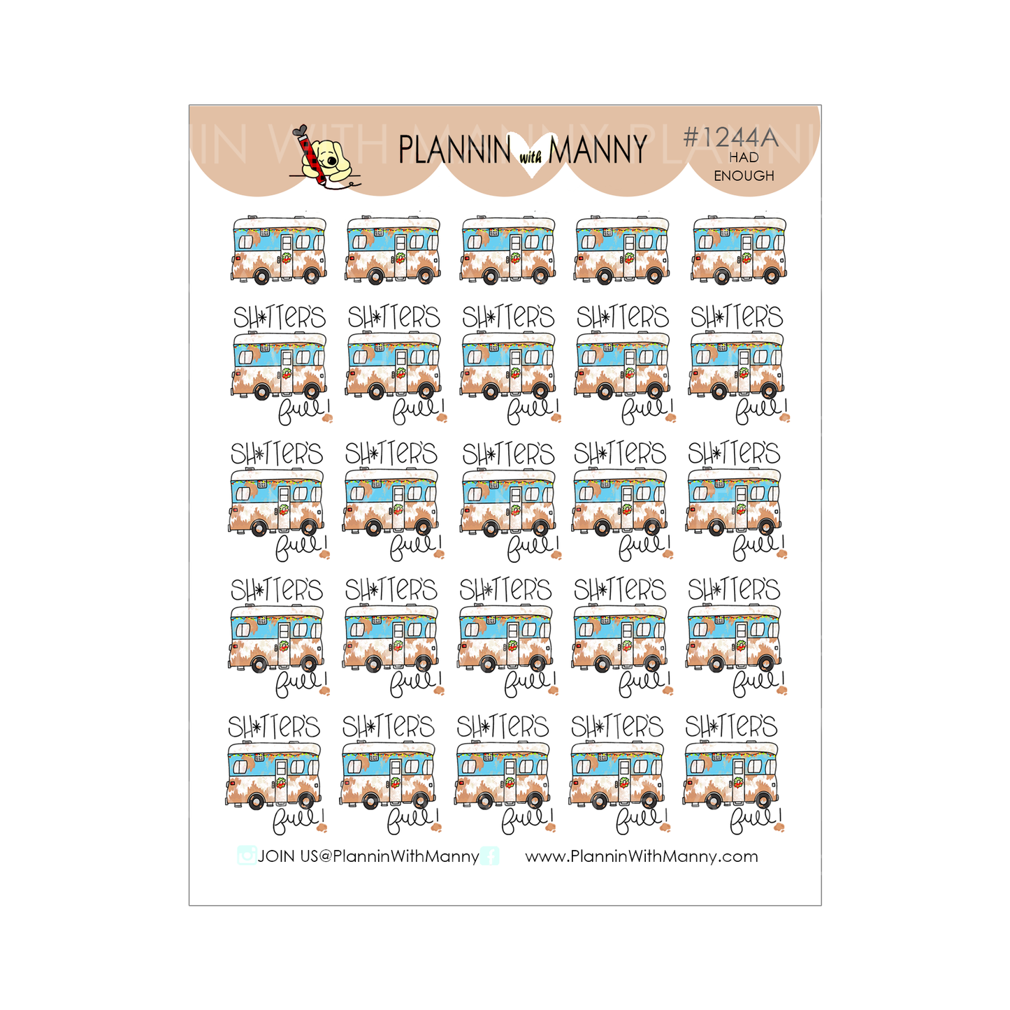 1244 Had Enough Manny's 2nd Christmas Vacation Planner Stickers