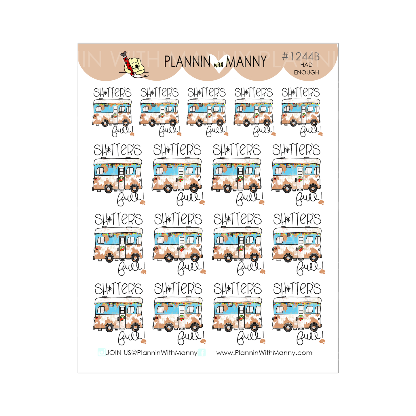 1244 Had Enough Manny's 2nd Christmas Vacation Planner Stickers