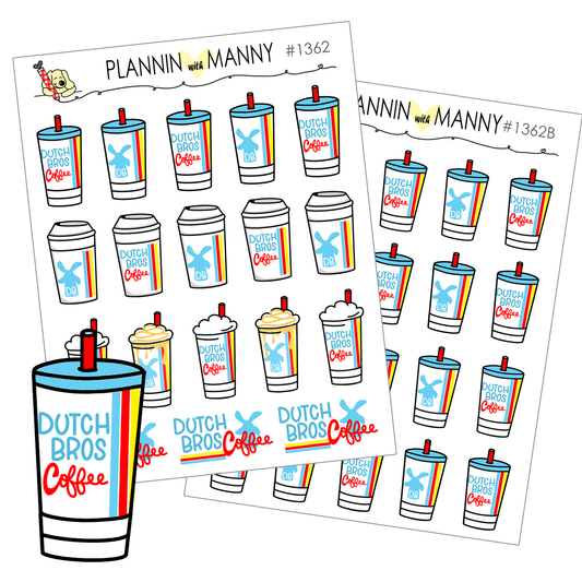 1362 Dutch Bros Coffee Cup Planner Stickers