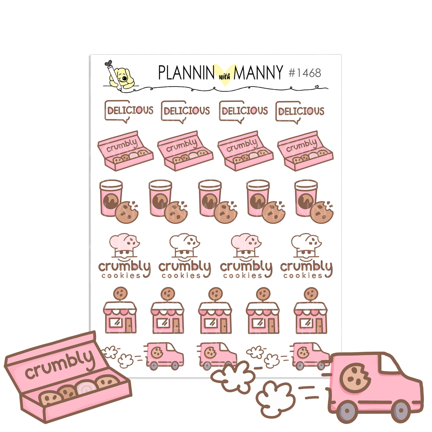 1468 Crumbly Cookies Deco Planner Stickers