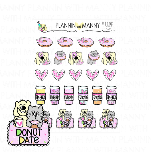 1150 Donut Date Planner Stickers - Donut Date Collection