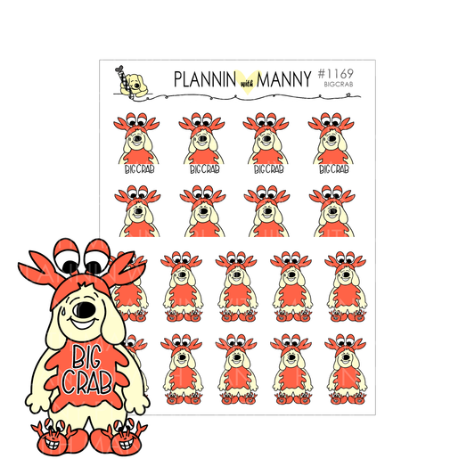 1169 BIG CRAB Planner Stickers