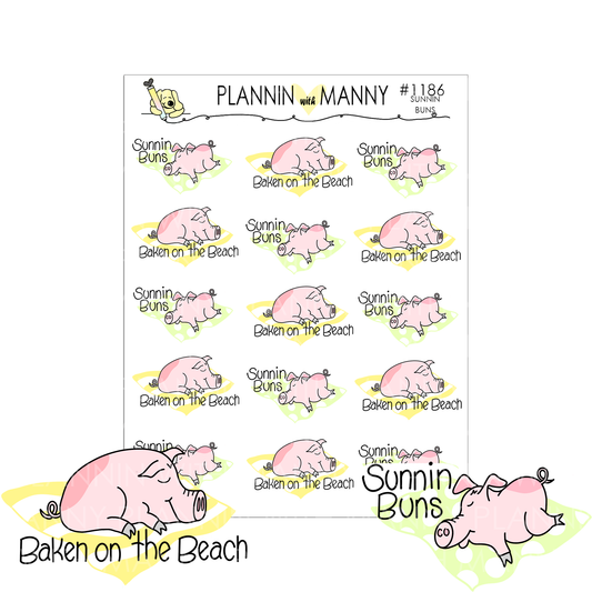 1186 SUNNIN BUNS Planner Stickers