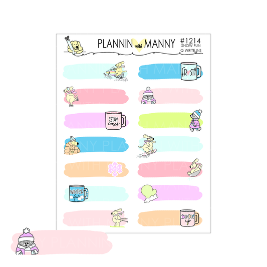 1214- SNOW MUCH FUN Write In Planner Stickers