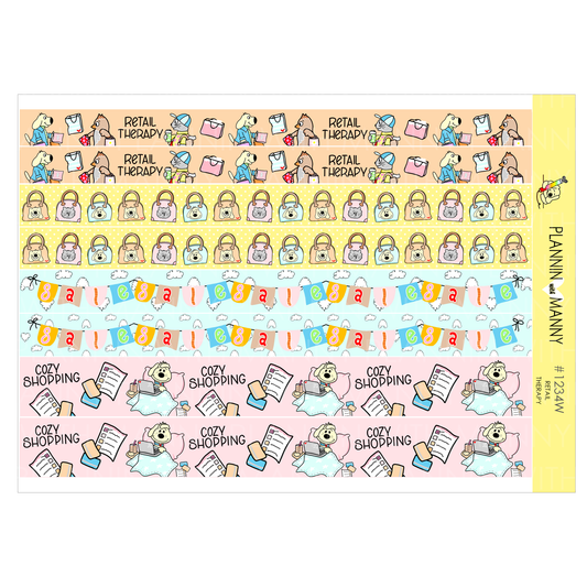 1234W Retail Therapy Washi Stickers