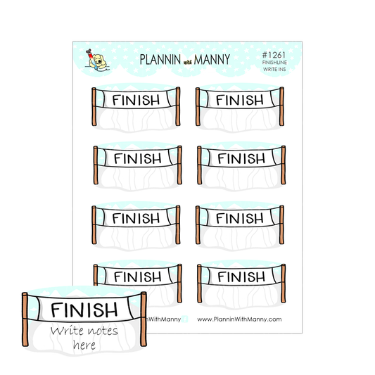 1261 Finish Line Write In Box Stickers - Winter Games Collection