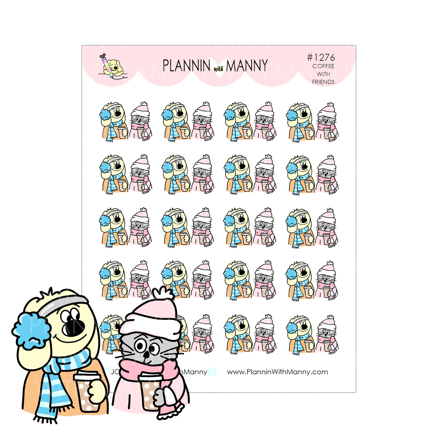 1276 Coffee with Friends Planner Stickers