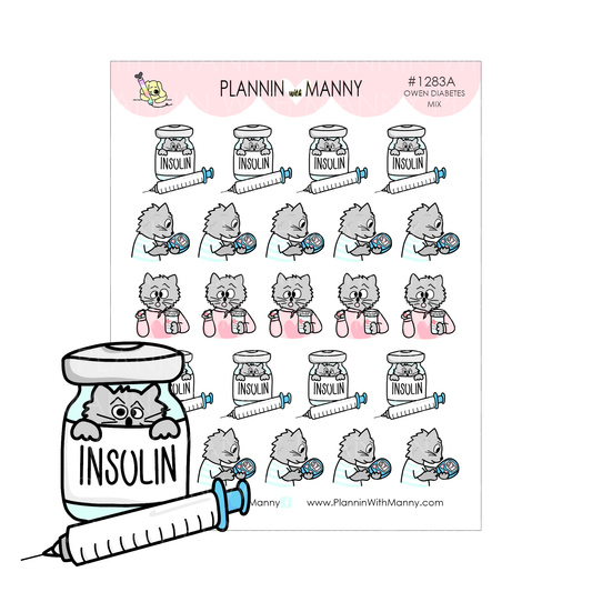 1283A Owen Diabetes Assorted Planner Stickers