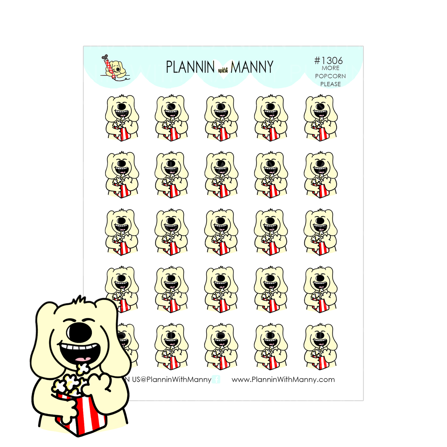 1306 More Popcorn Please Planner Stickers