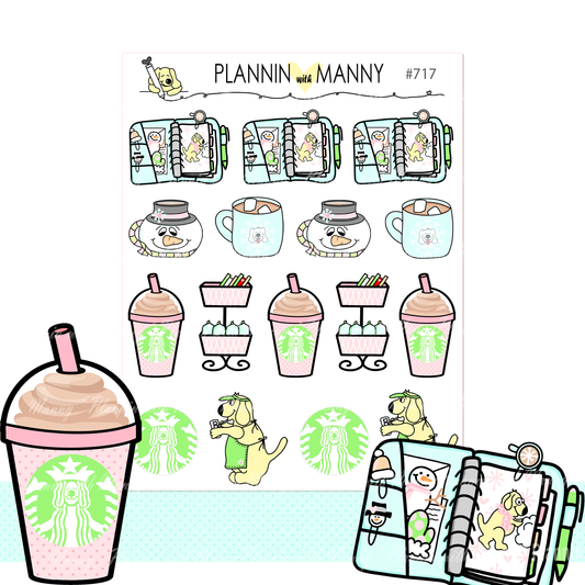 717 Winter Mannybucks Deco Planner Stickers