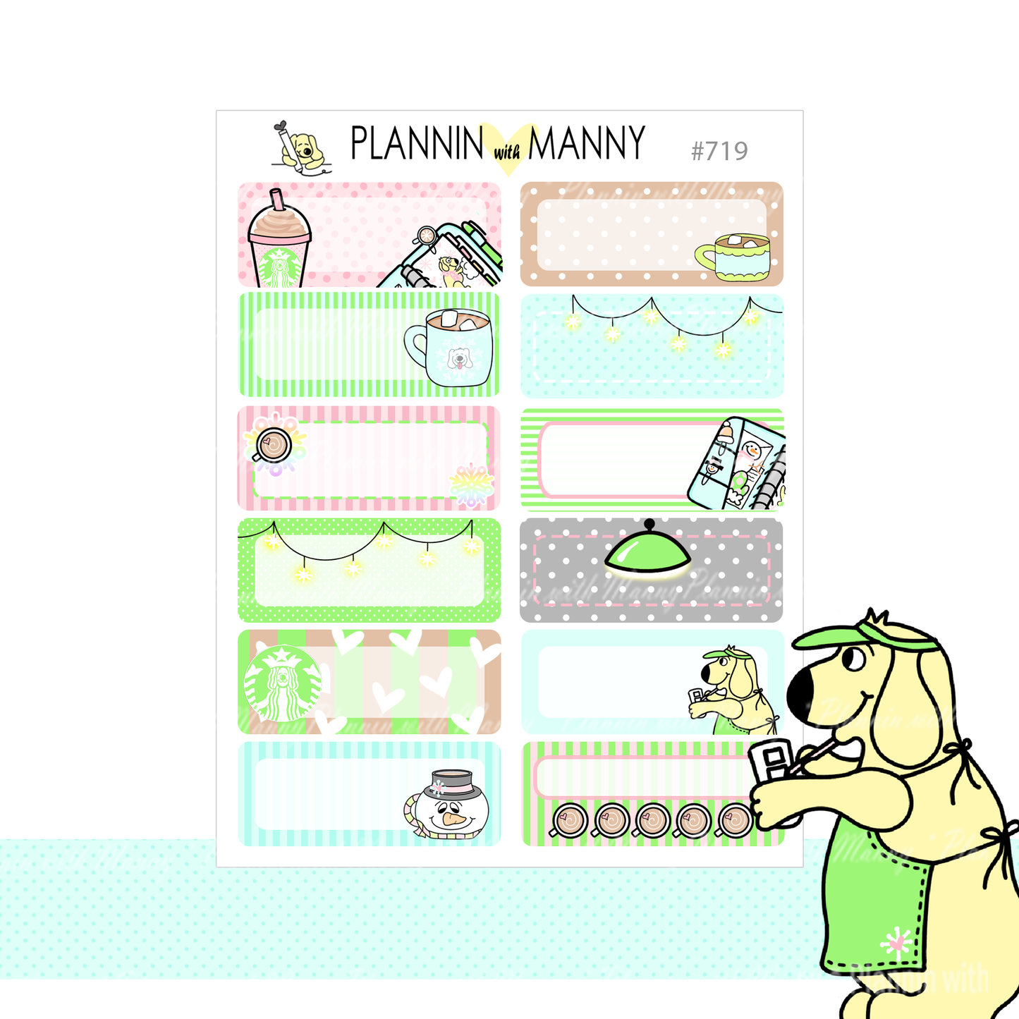 719 Winter Mannybucks Half Box Planner Stickers