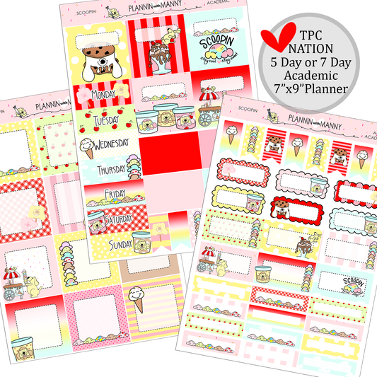 A4 TPC ACADEMIC 5&7 DAY Weekly Planner Kit - Scoopin Collection