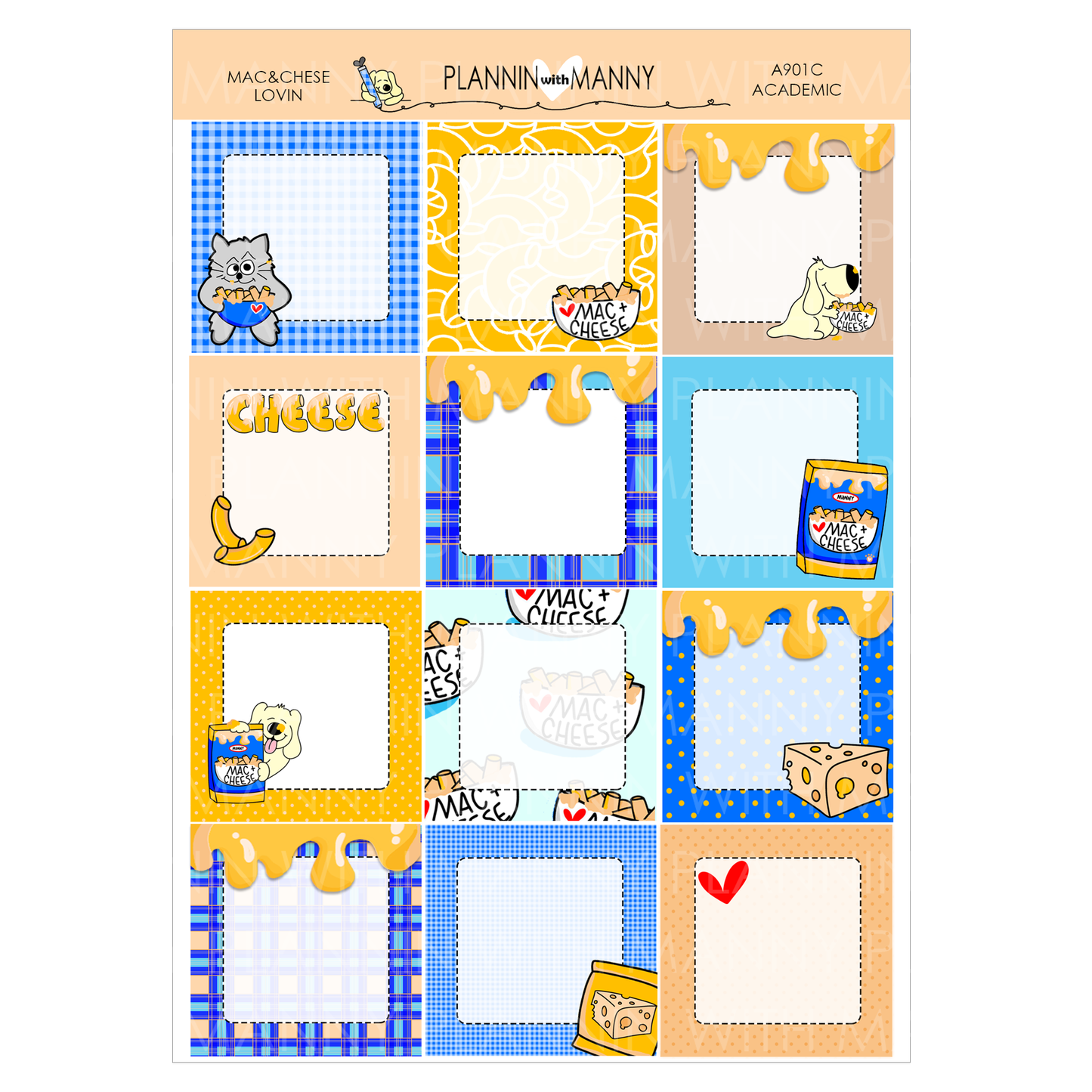 A901 TPC ACADEMIC 5 and 7 Day Weekly Planner Kit - Mac&Cheese Lovin Collection