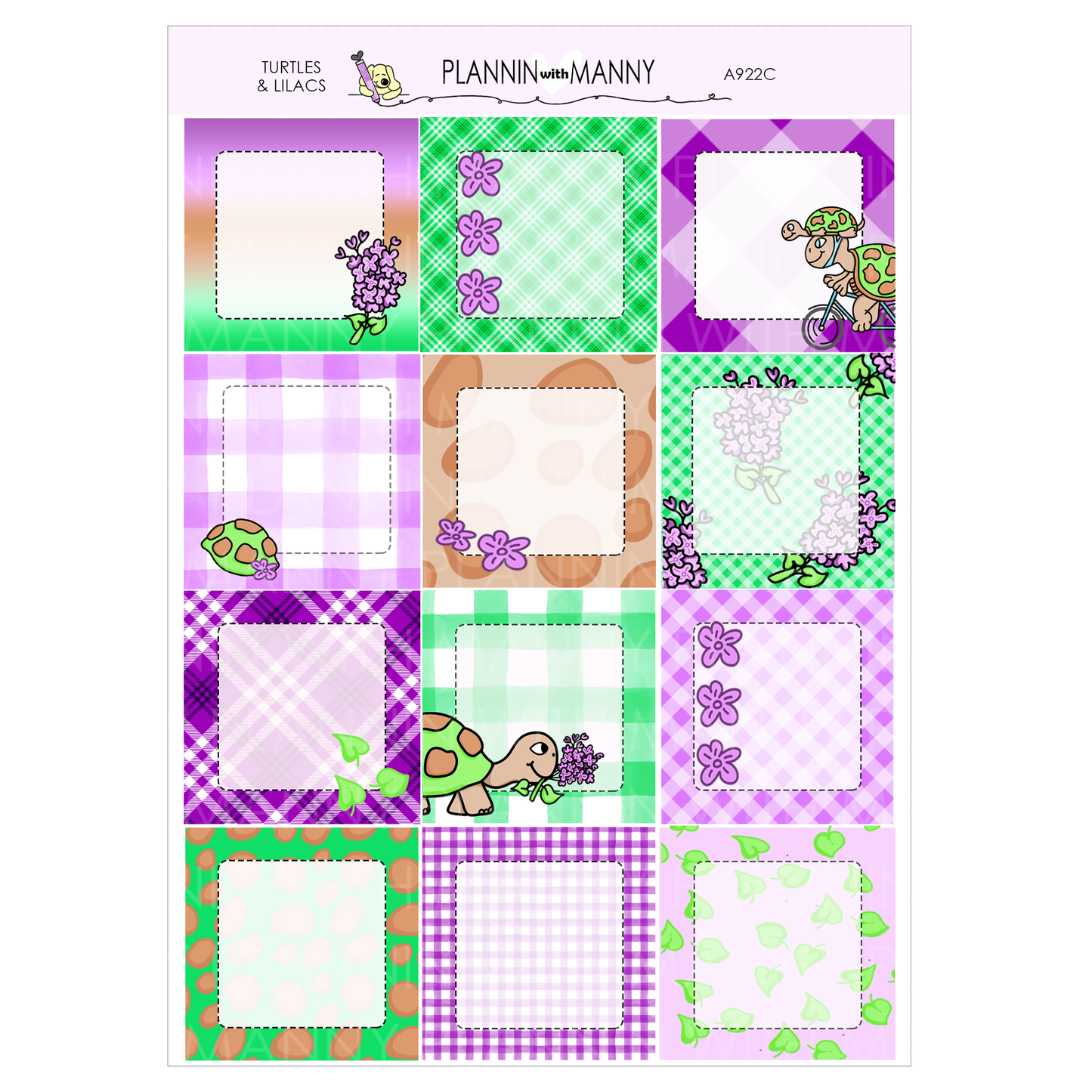 A922 ACADEMIC 5 & 7 Day Weekly Planner Kit and Hybrid Planner - Turtle Life Collection