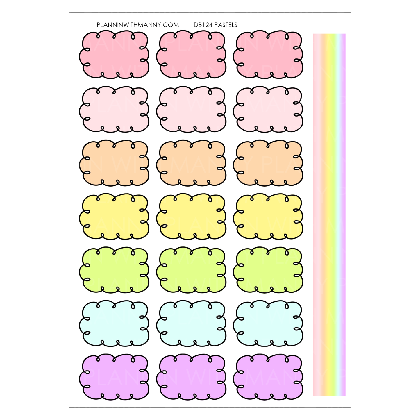 DB124 1.3" Doodle Half Box Mixed Sheet Planner Stickers