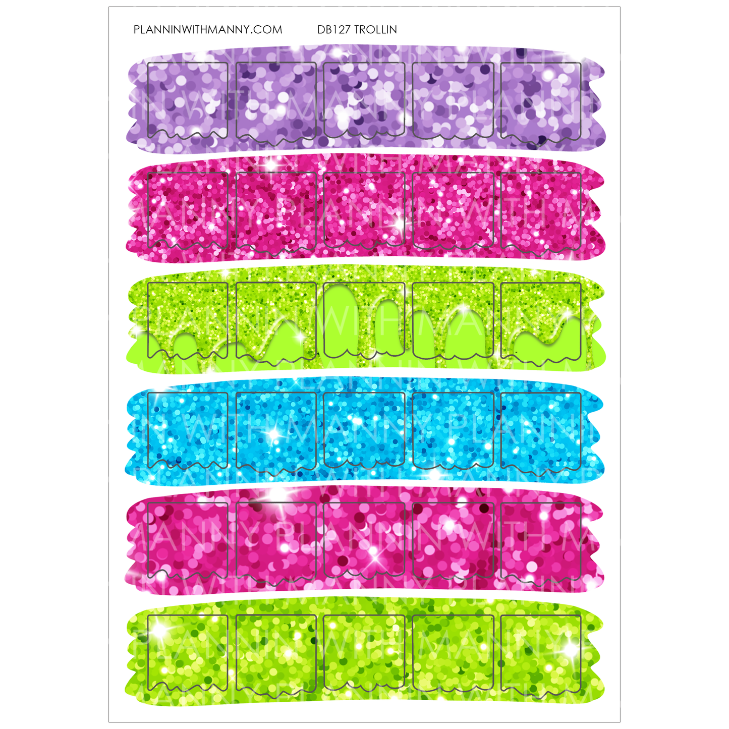 DB127 Trollin Flag Planner Stickers