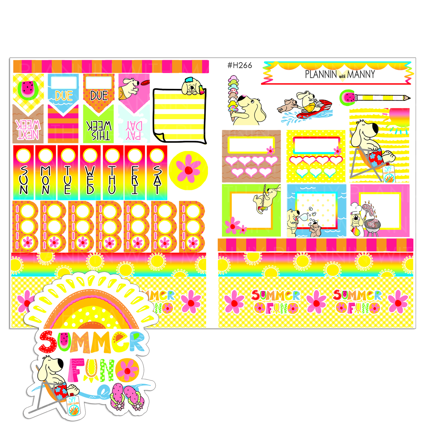 H266 HOBONICHI Weekly Planner Stickers - Summer Fun Collection