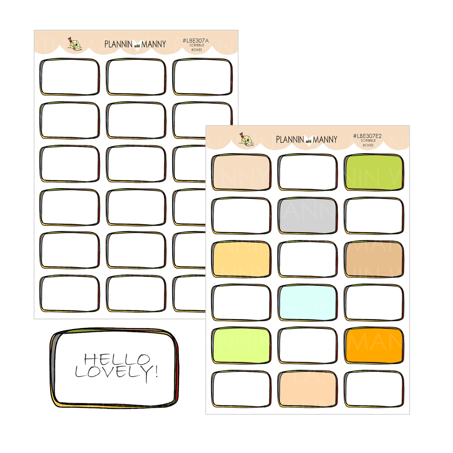 LBE307A Scribble Boxes-Earth Tones