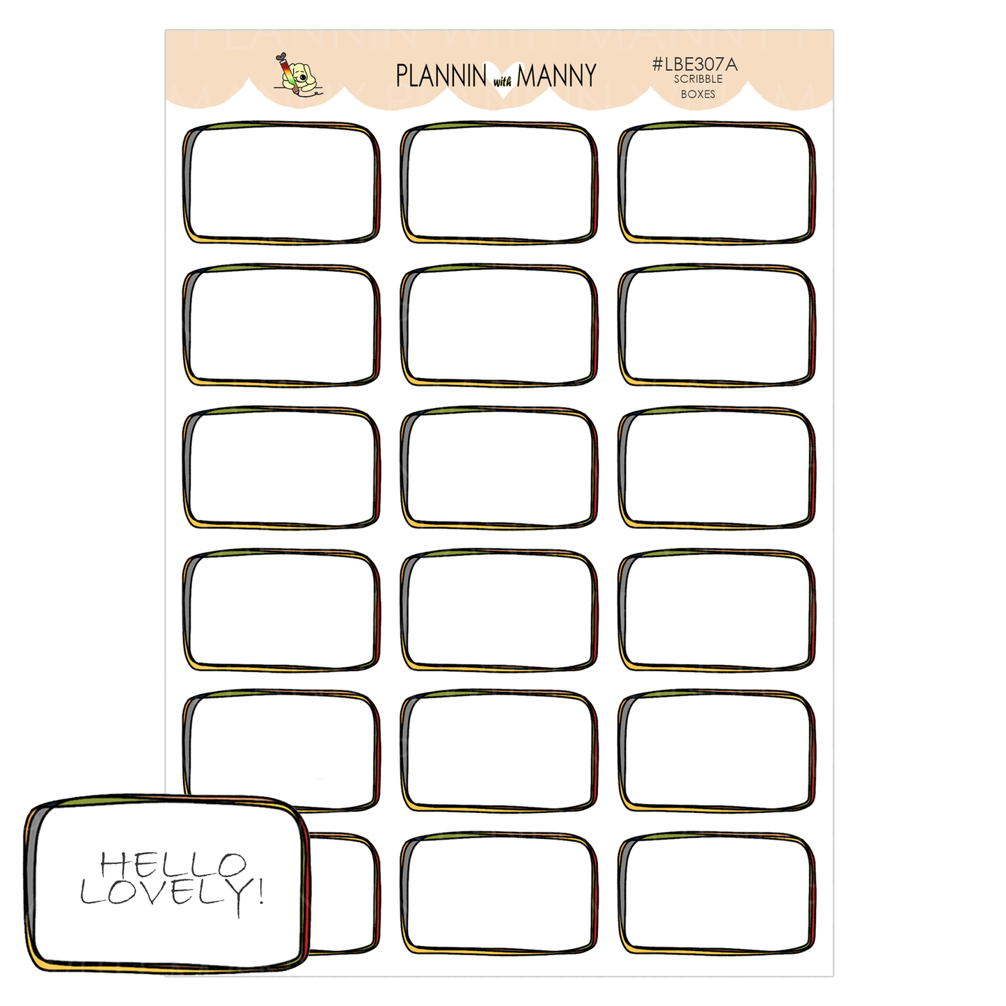 LBE307A Scribble Boxes-Earth Tones