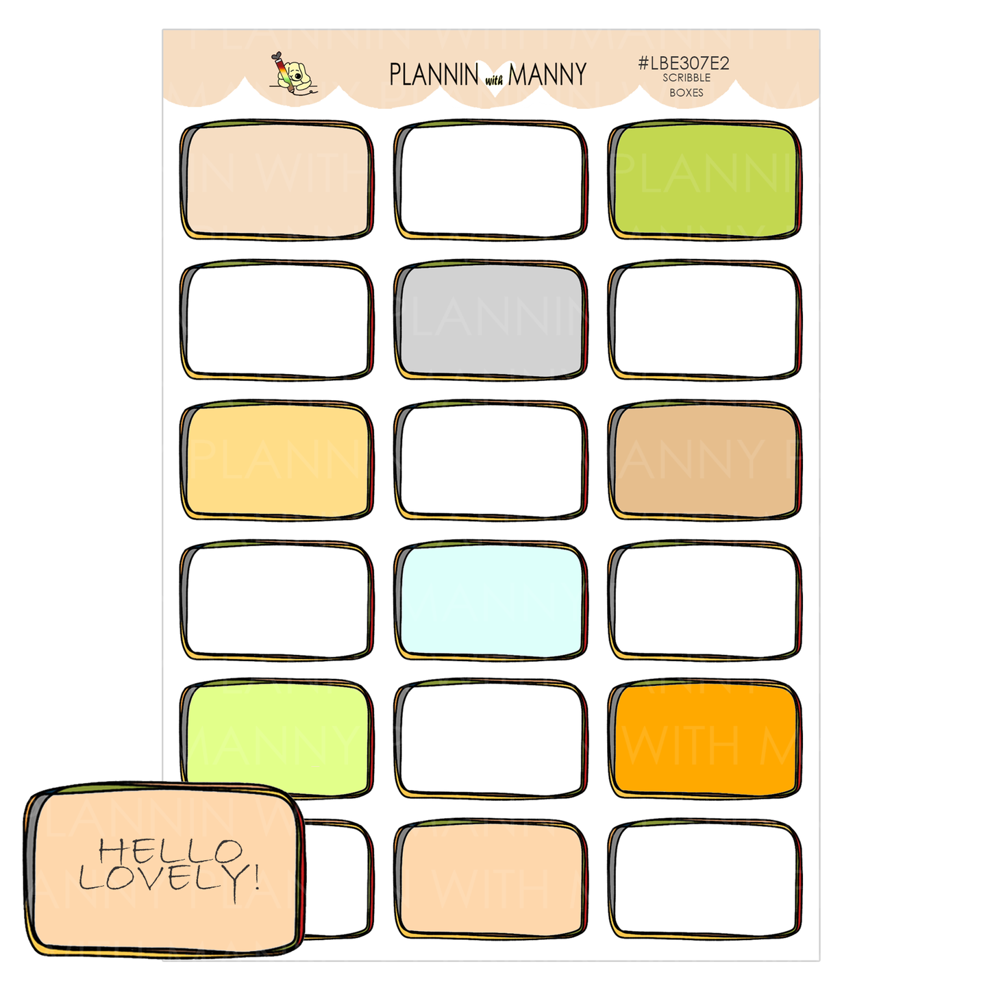 LBE307A Scribble Boxes-Earth Tones