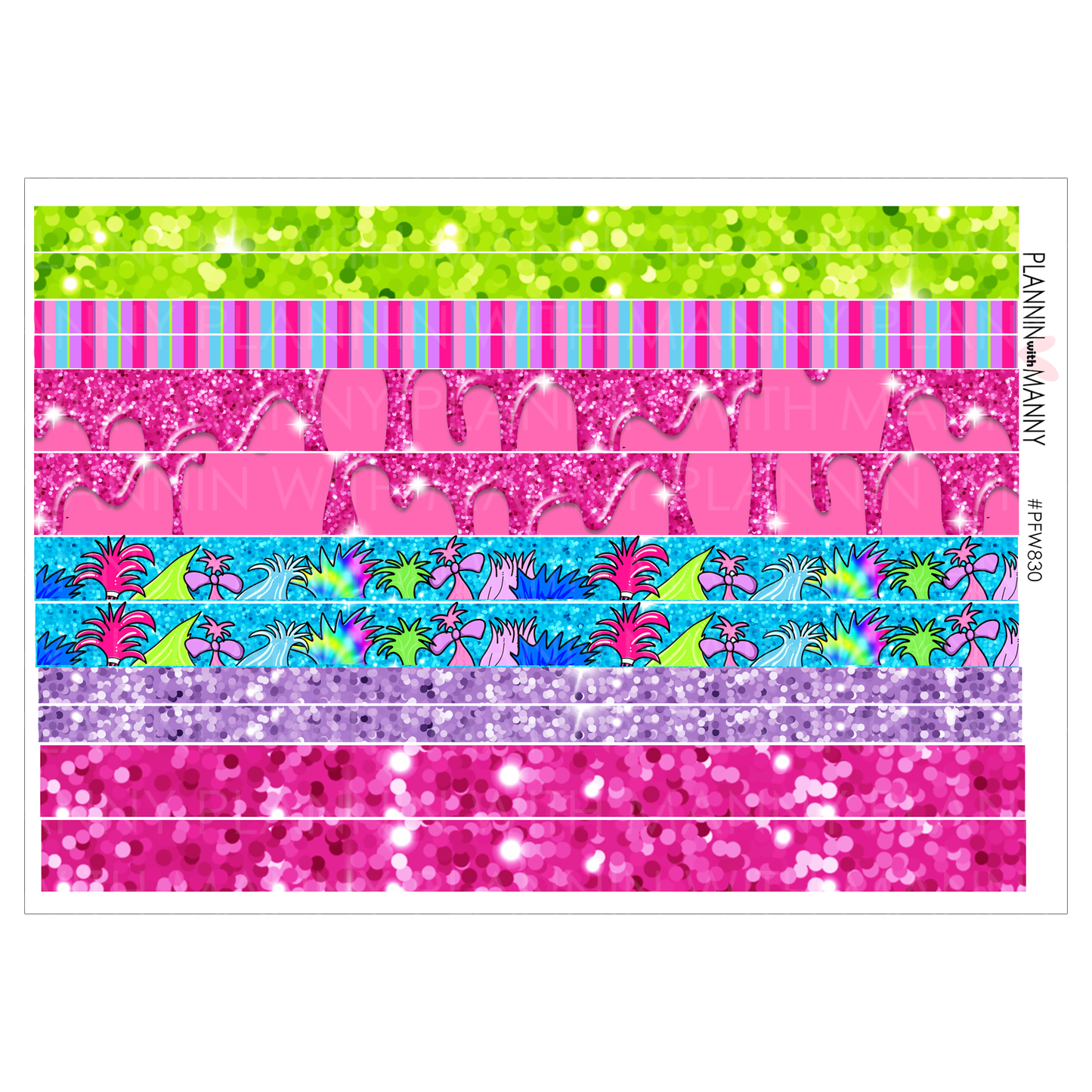 PFW830 Trollin Washi Planner Stickers