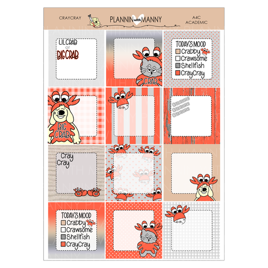 A116C Cray Cray 1.5" Square Planner Stickers