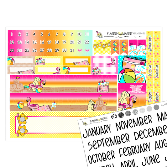 LLM214B6 Sandy Buns B6 Monthly Planner Stickers