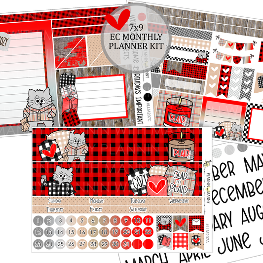 LLM207 MONTHLY PLANNER STICKERS - Glad in Plaid Collection