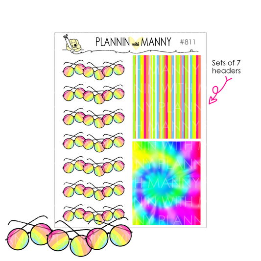 811 SUMMER OF LOVE Header Planner Stickers - Summer of Love Collection