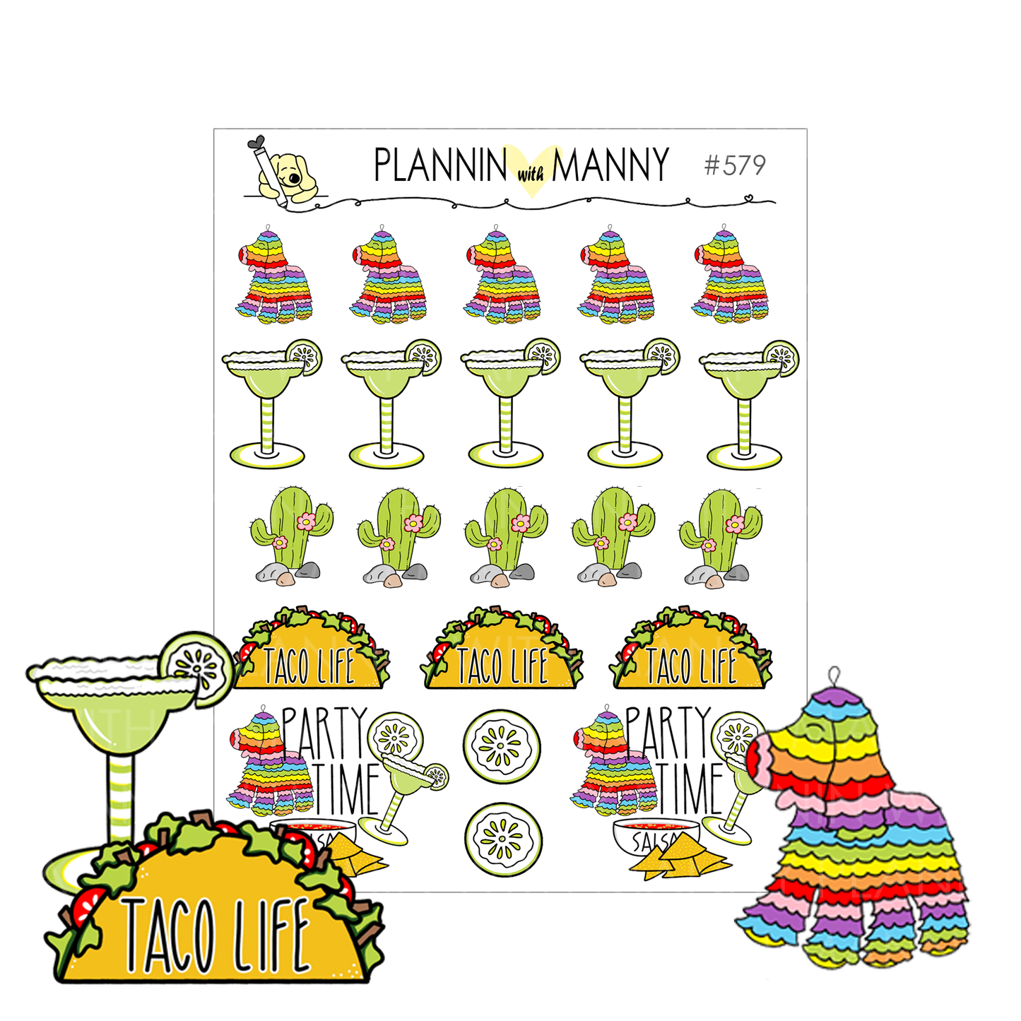 579 Taco Party Planner Stickers - Taco Life Collection