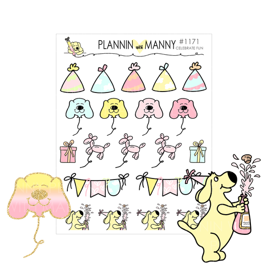 1171 CELEBRATE FUN Planner Stickers