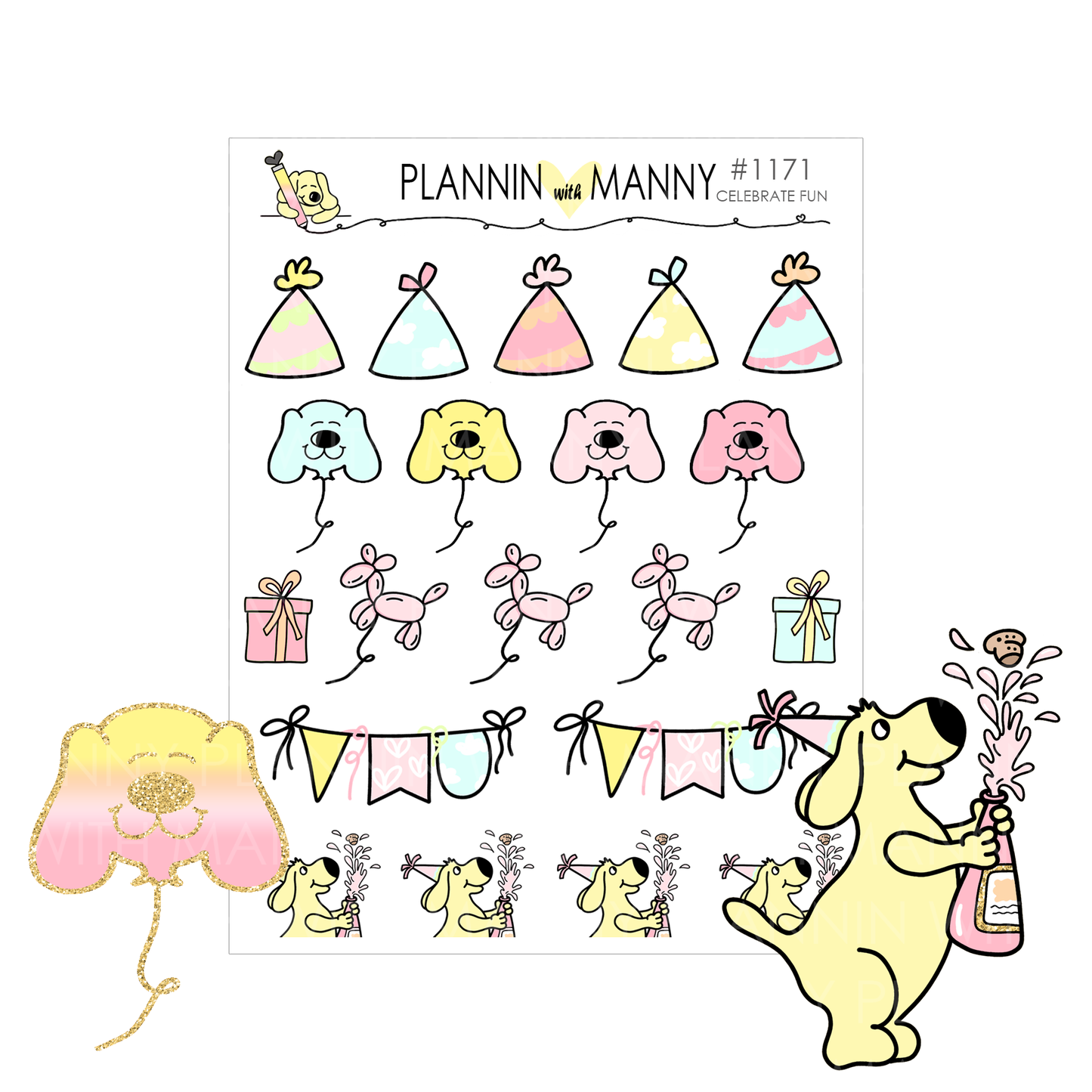 W19AH HORIZONTAL Weekly Planner Stickers- Celebration Collection