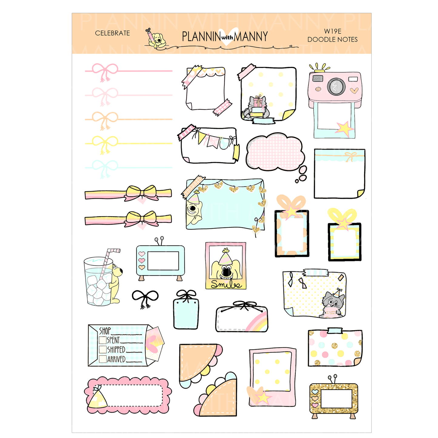 W19AH HORIZONTAL Weekly Planner Stickers- Celebration Collection