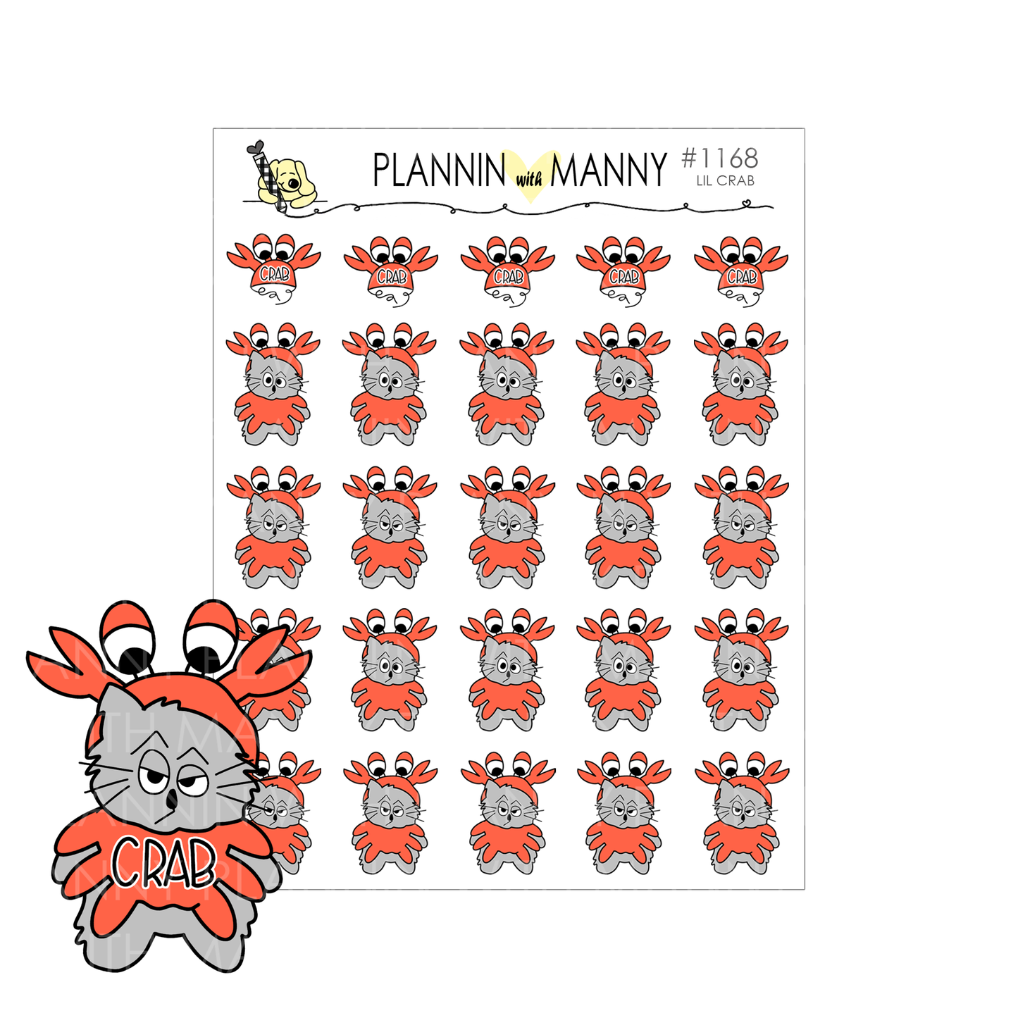 1168 LIL CRAB Planner Stickers